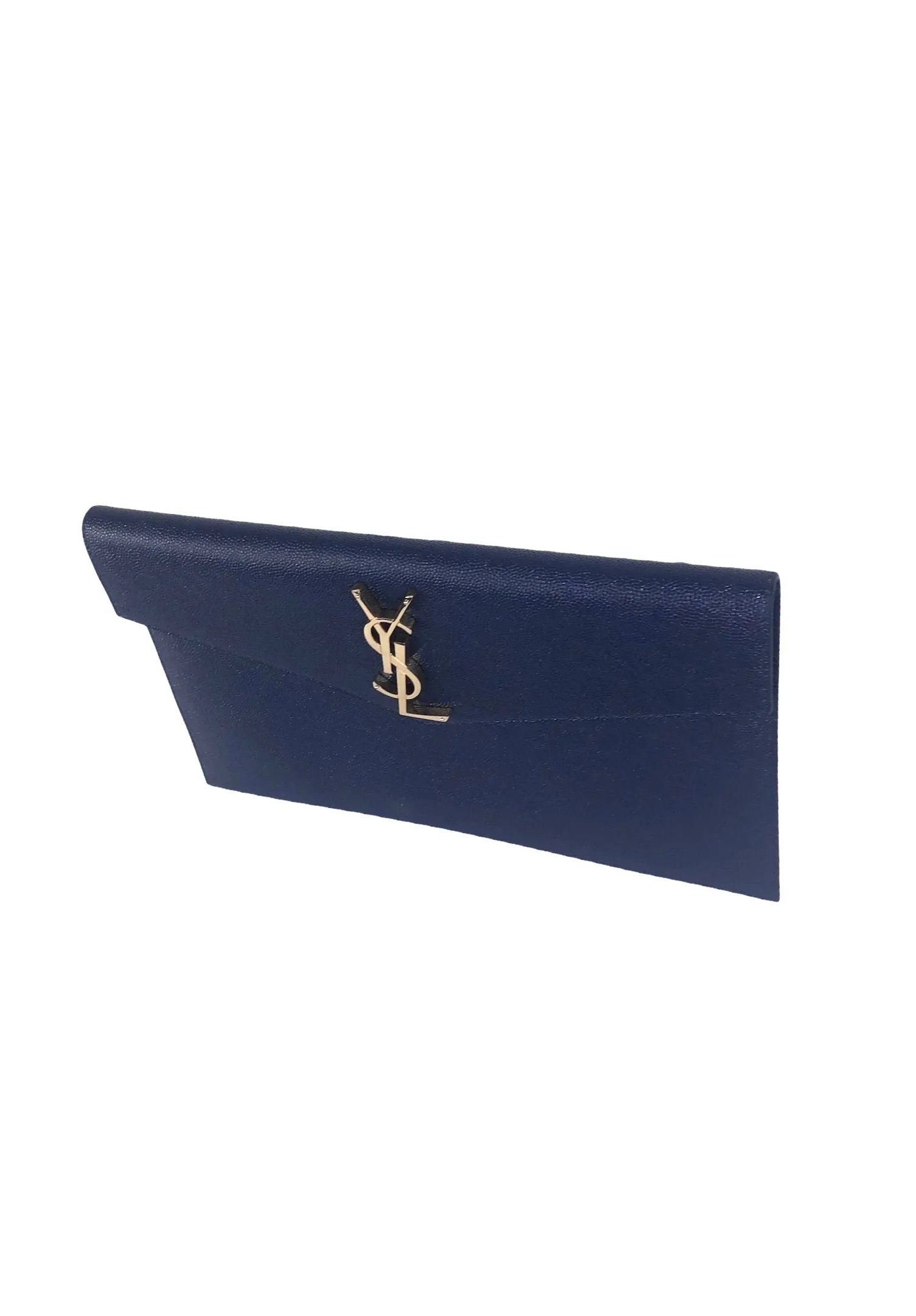 Grain De Poudre Calfskin Uptown Pouch in Blue Charron