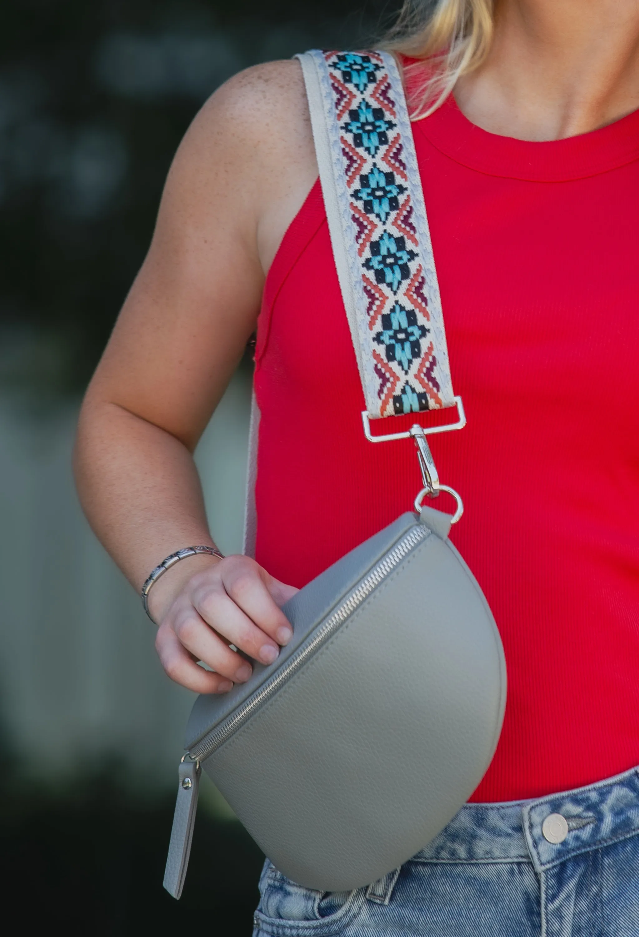 Gray Crossbody Bag