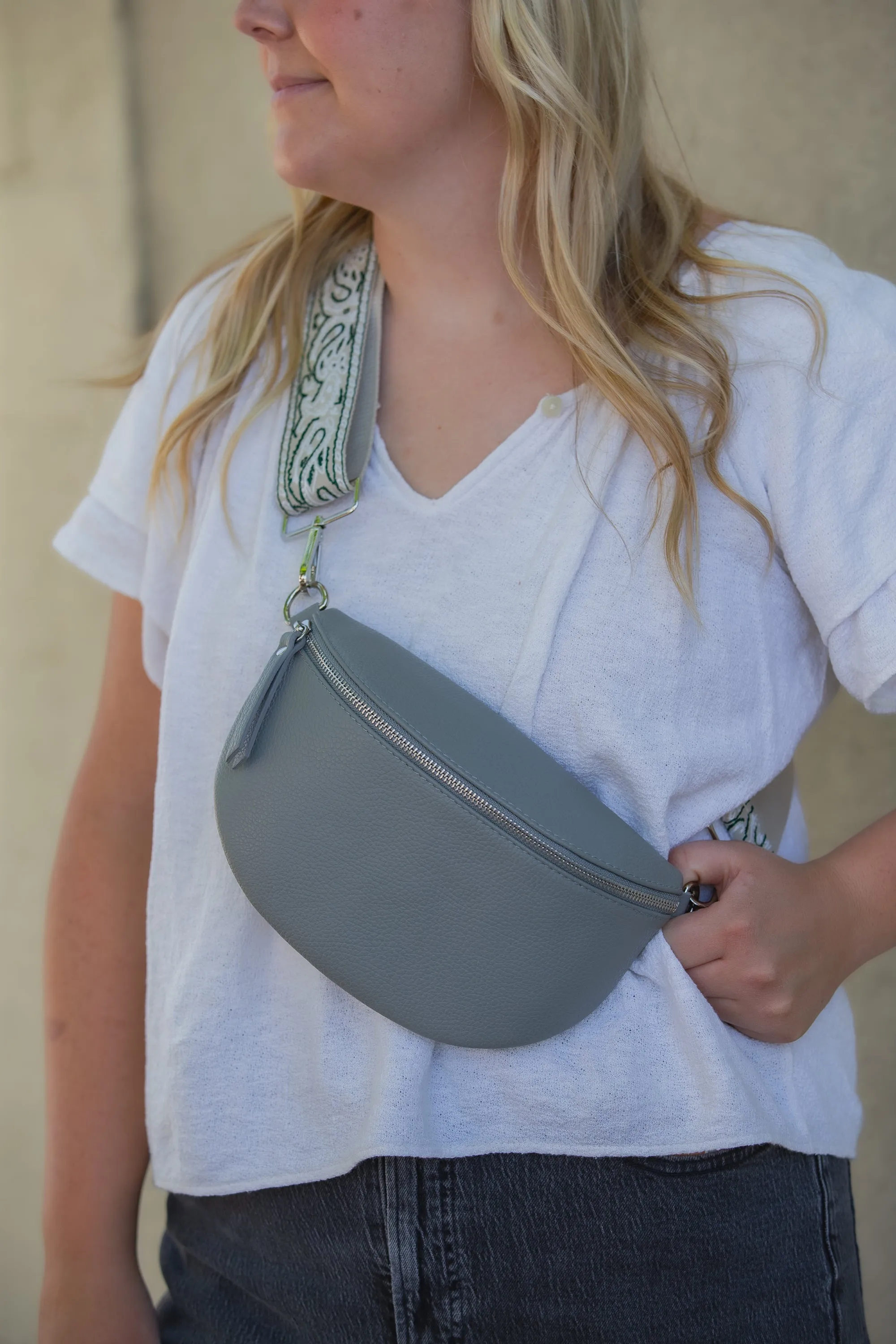 Gray Crossbody Bag