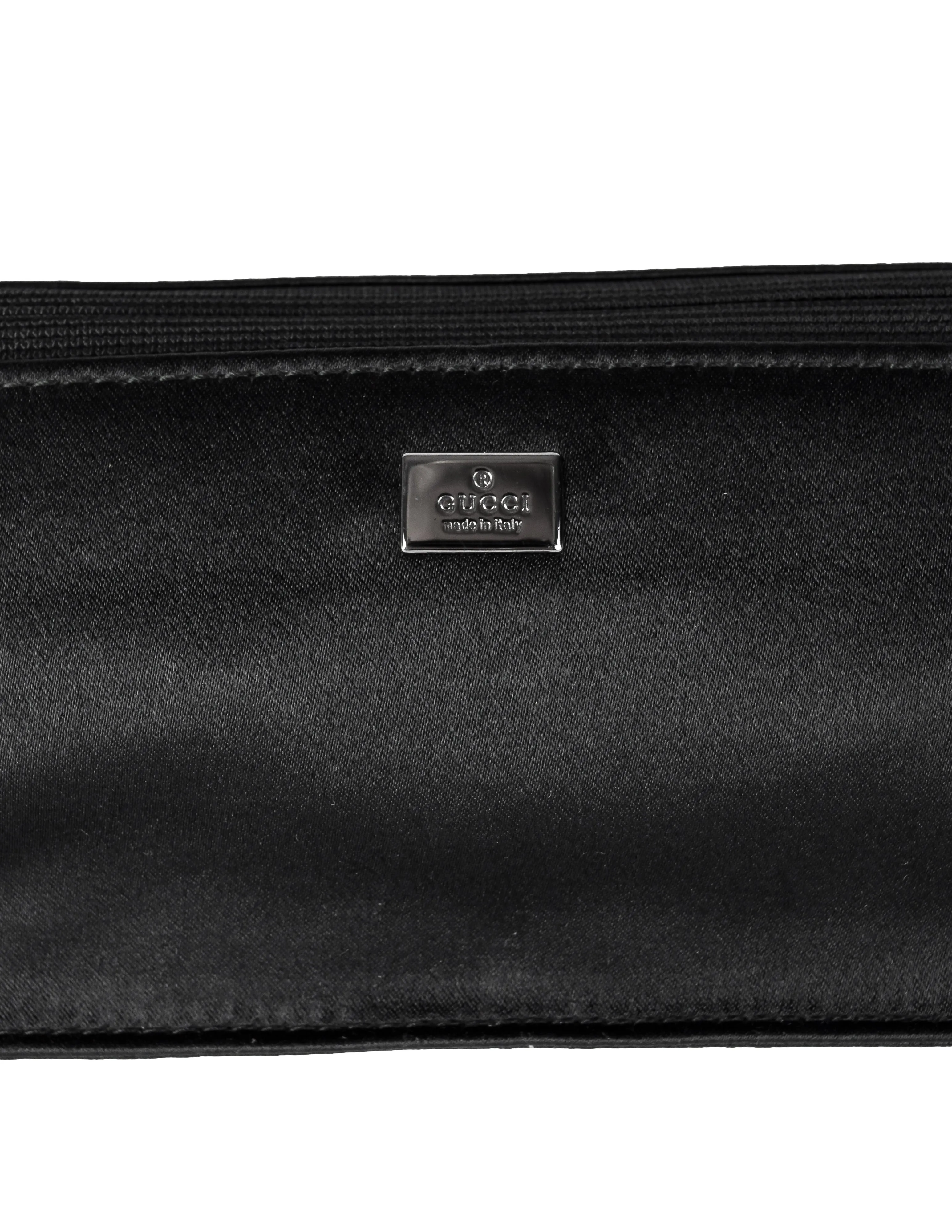 Gucci by Tom Ford Vintage Black Satin Mini Belt Bum Bag