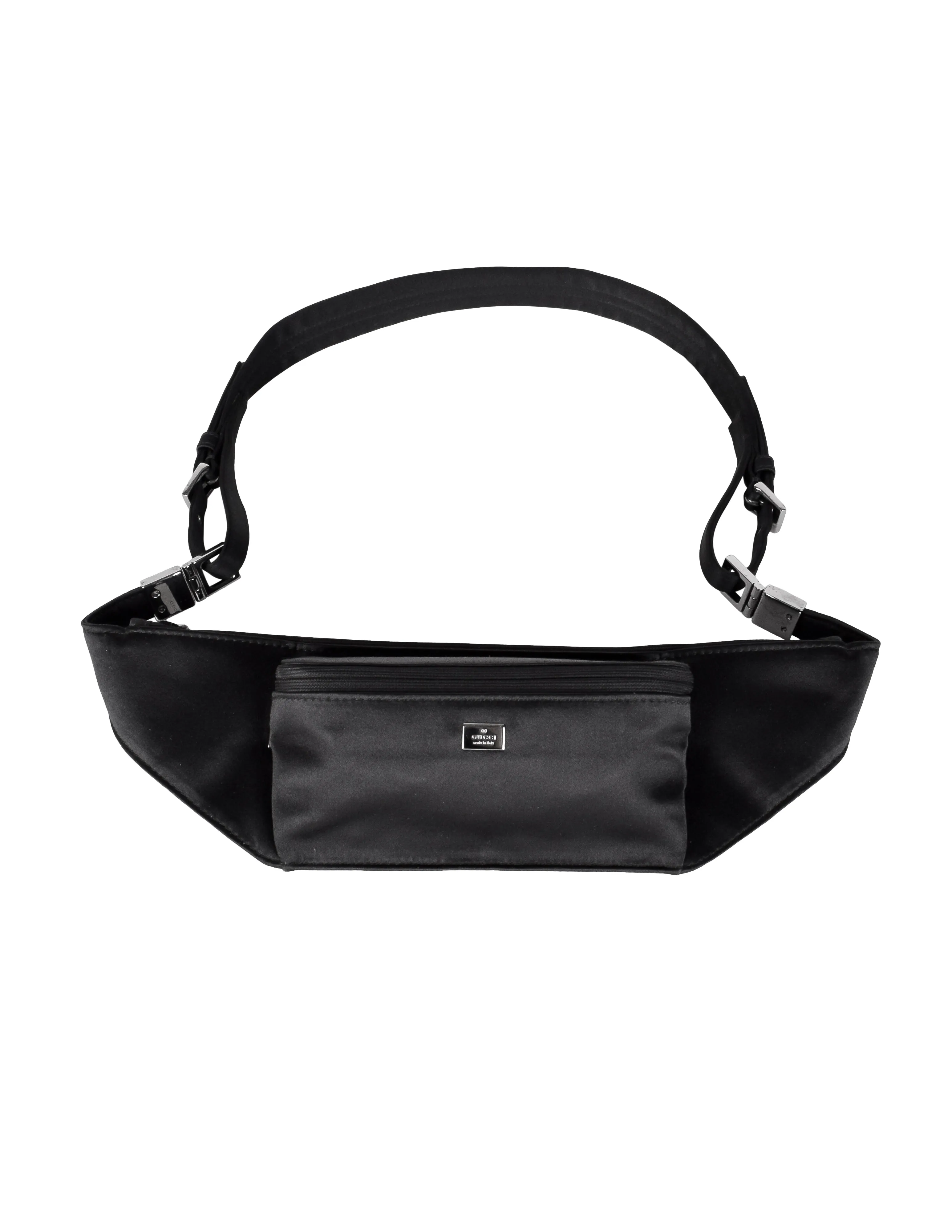 Gucci by Tom Ford Vintage Black Satin Mini Belt Bum Bag