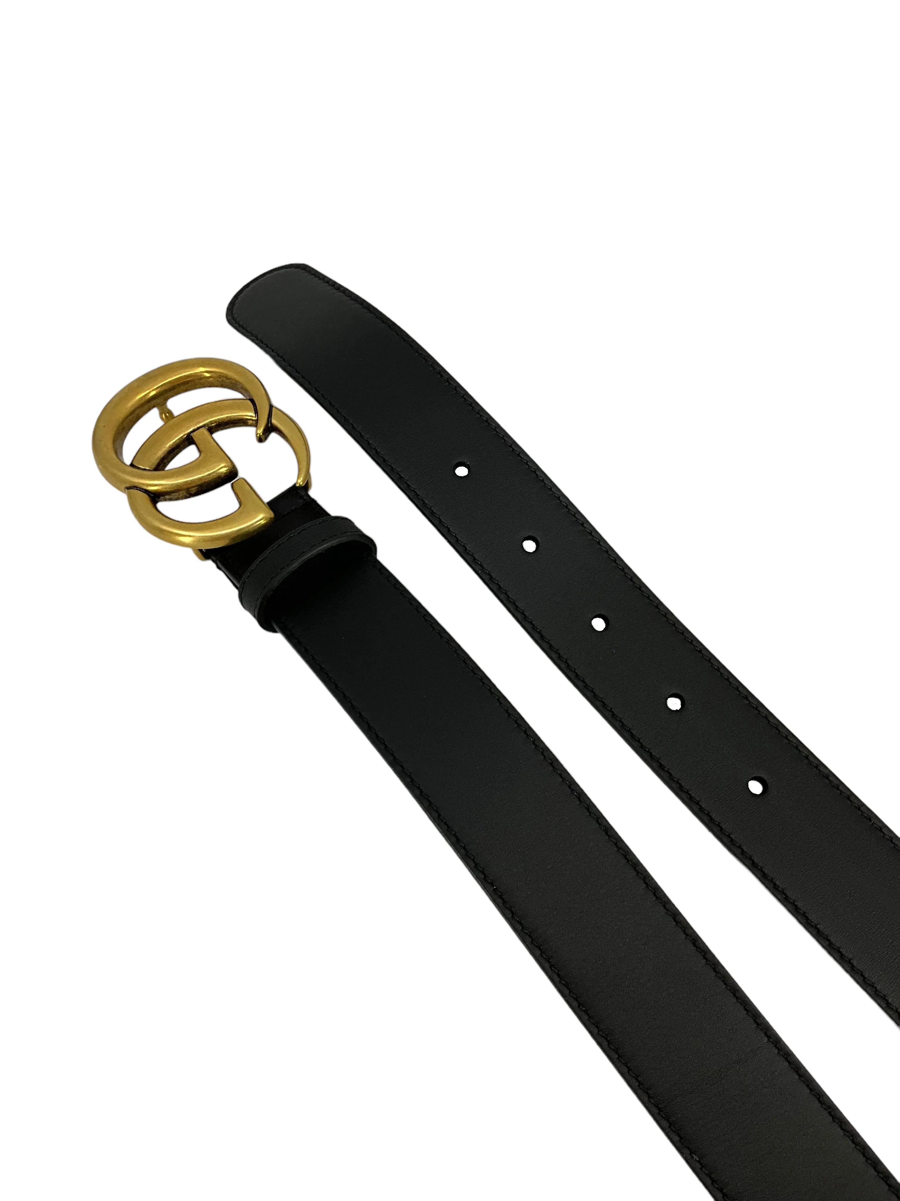 GUCCI GG Marmont Thin Leather Belt Size 80 NEW