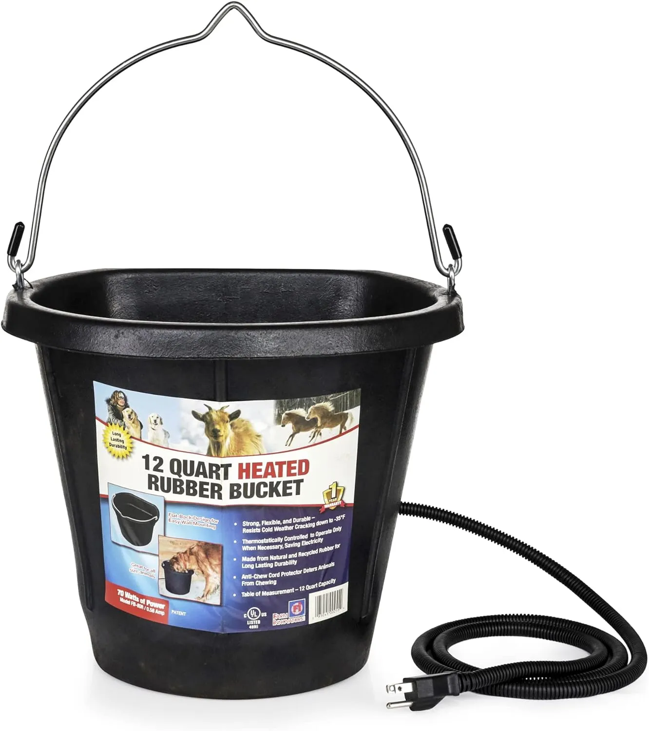 Heated Flat-Back Rubber Bucket