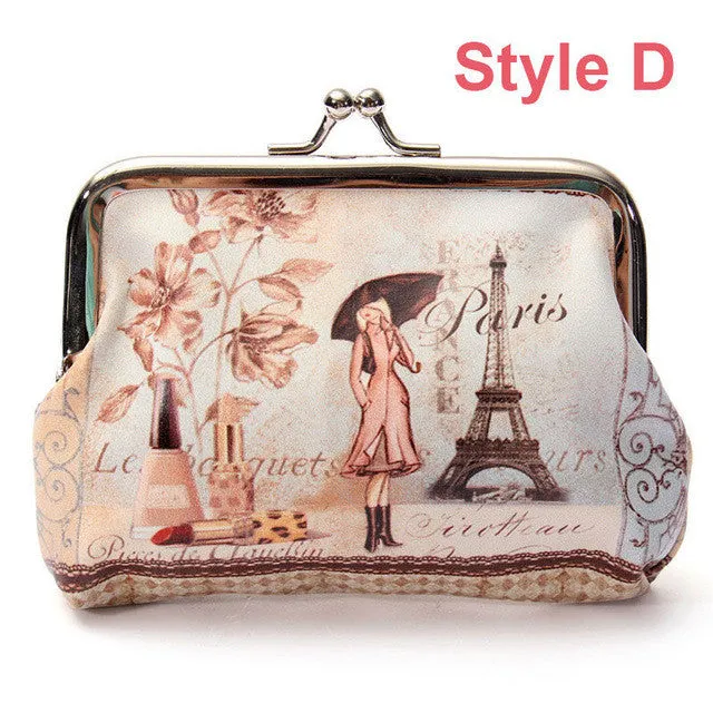 Hot Women Cute Coin Purse Top Leather Character Small Wallet Girls Change Pocket Pouch Hasp Keys Bag Metal Bar Opening New