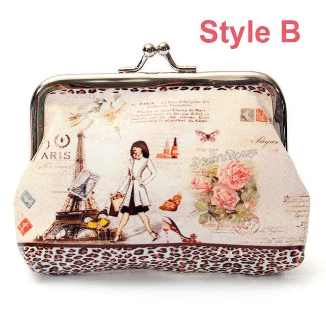 Hot Women Cute Coin Purse Top Leather Character Small Wallet Girls Change Pocket Pouch Hasp Keys Bag Metal Bar Opening New