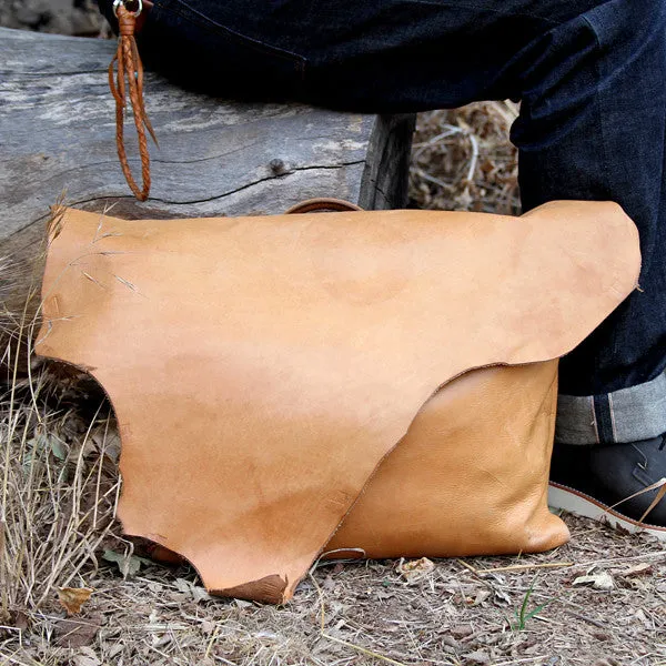 Large Leather Messenger Bag - Natural "Cascade"