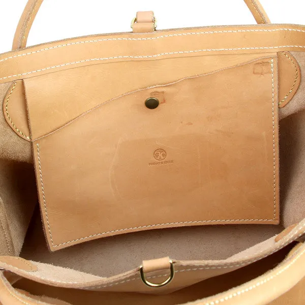 Large Leather Utility Bag - Natural "Cascade"