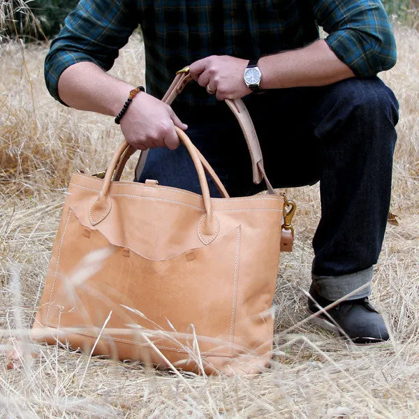 Large Leather Utility Bag - Natural "Cascade"