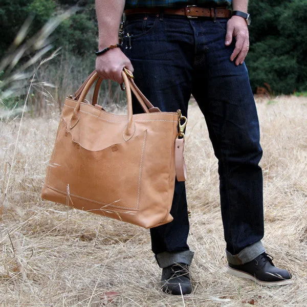 Large Leather Utility Bag - Natural "Cascade"