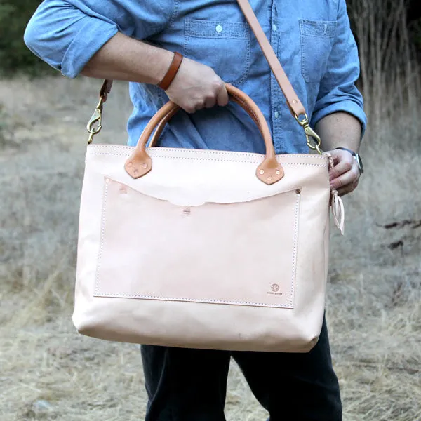 Large Leather Utility Bag - Natural