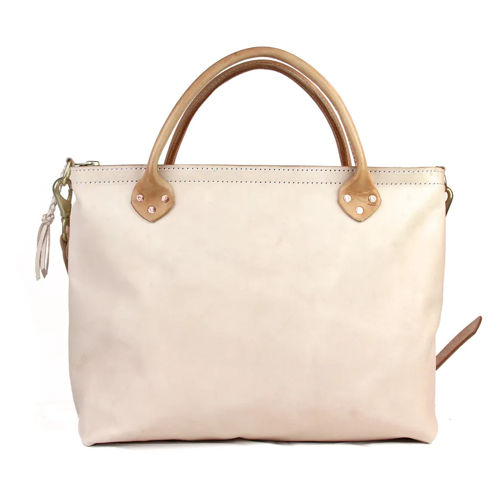 Large Leather Utility Bag - Natural