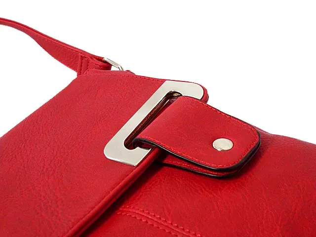 LARGE RED MULTI POCKET CROSS BODY MESSENGER BAG