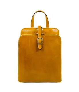 Leather Backpack - Mustard Convertible