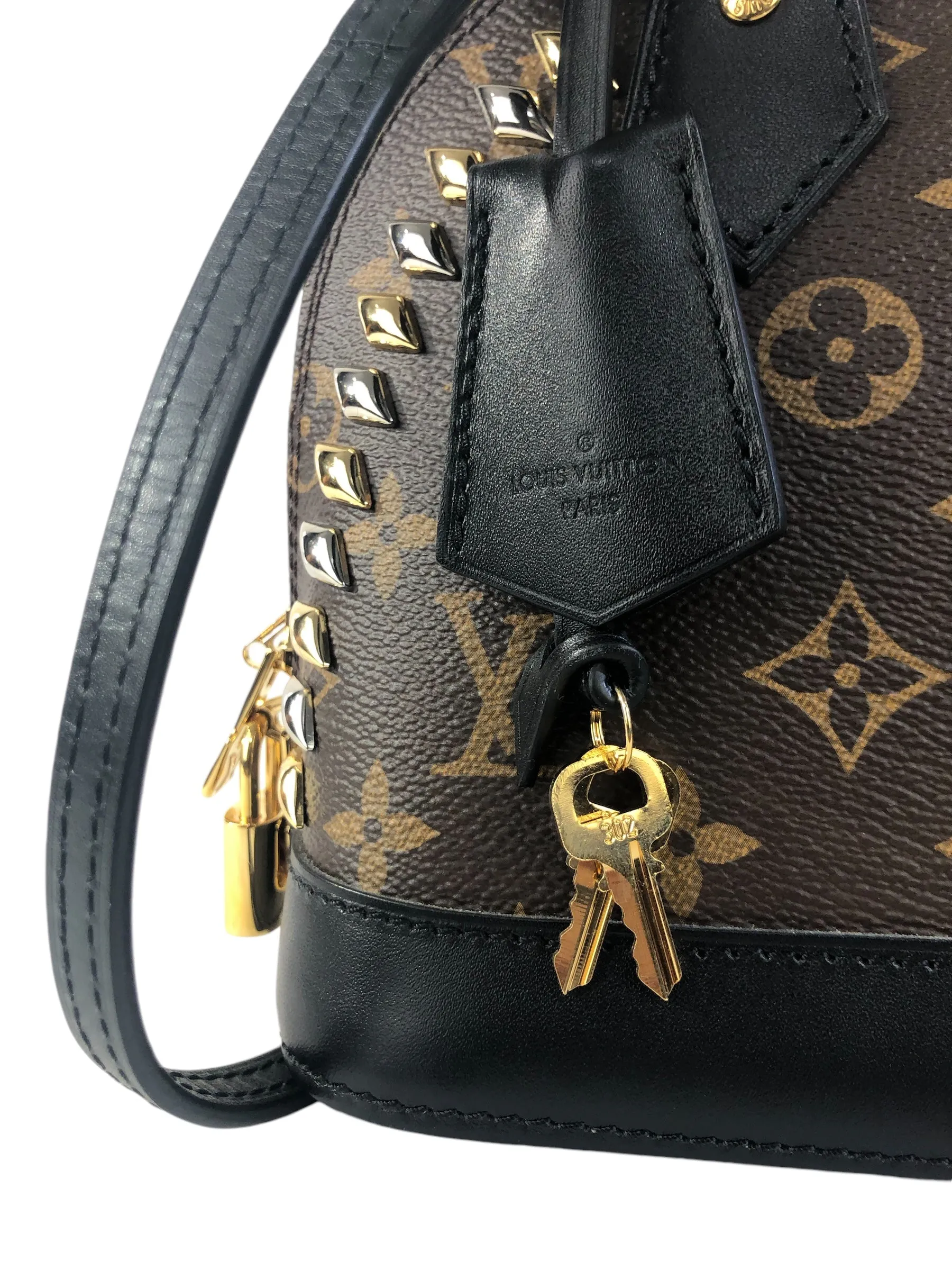 Limited Edition Macassar Studded Monogram Alma BB