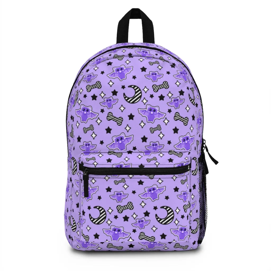 Magical Kawaii Spooky Bats Purple Backpack