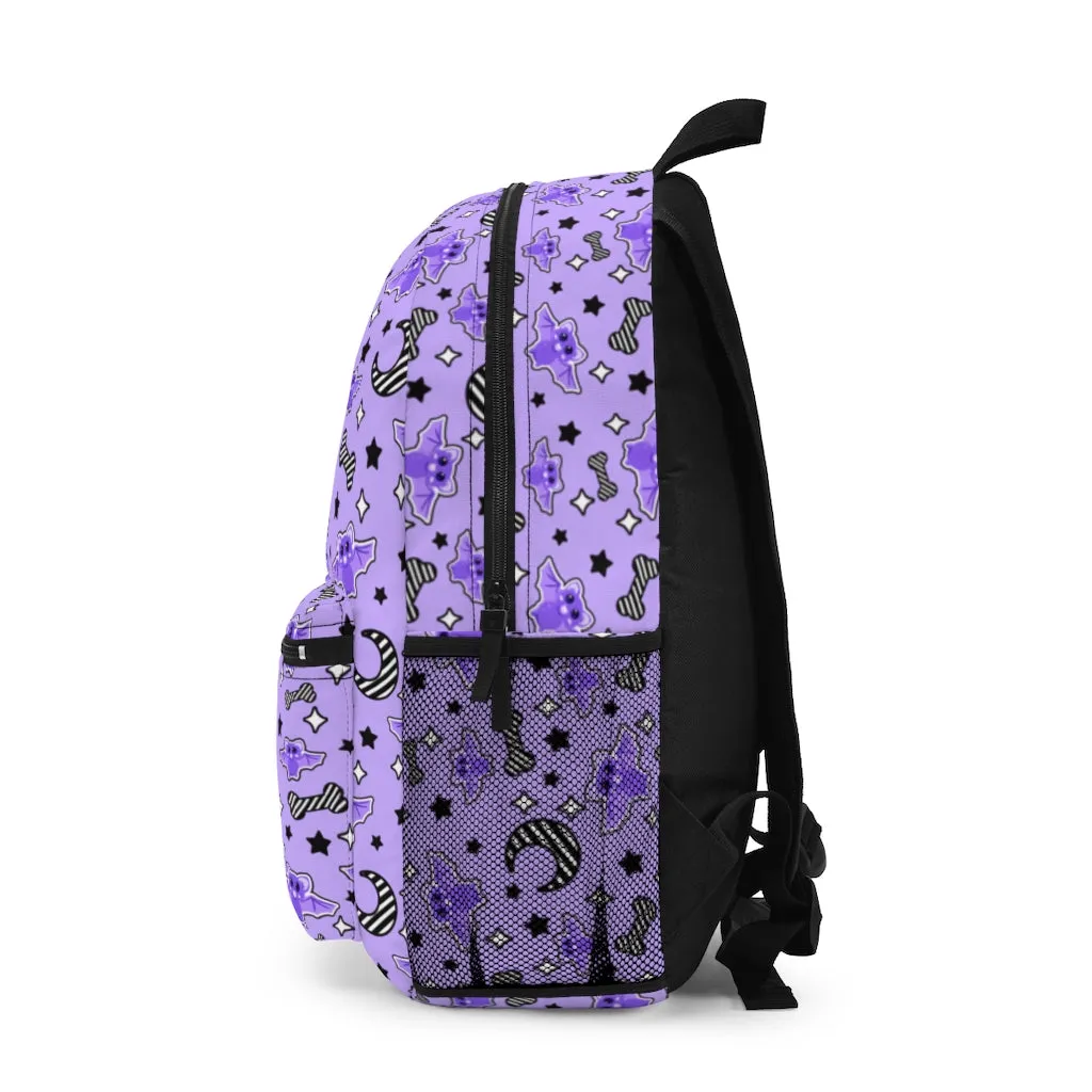 Magical Kawaii Spooky Bats Purple Backpack