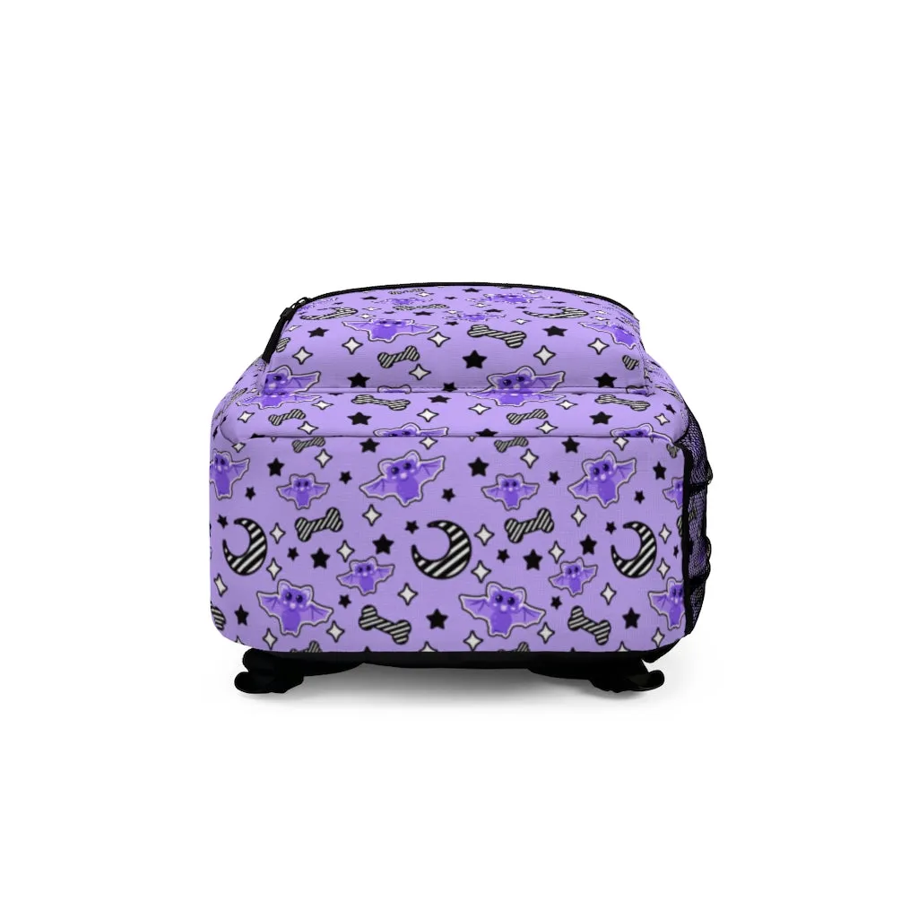 Magical Kawaii Spooky Bats Purple Backpack