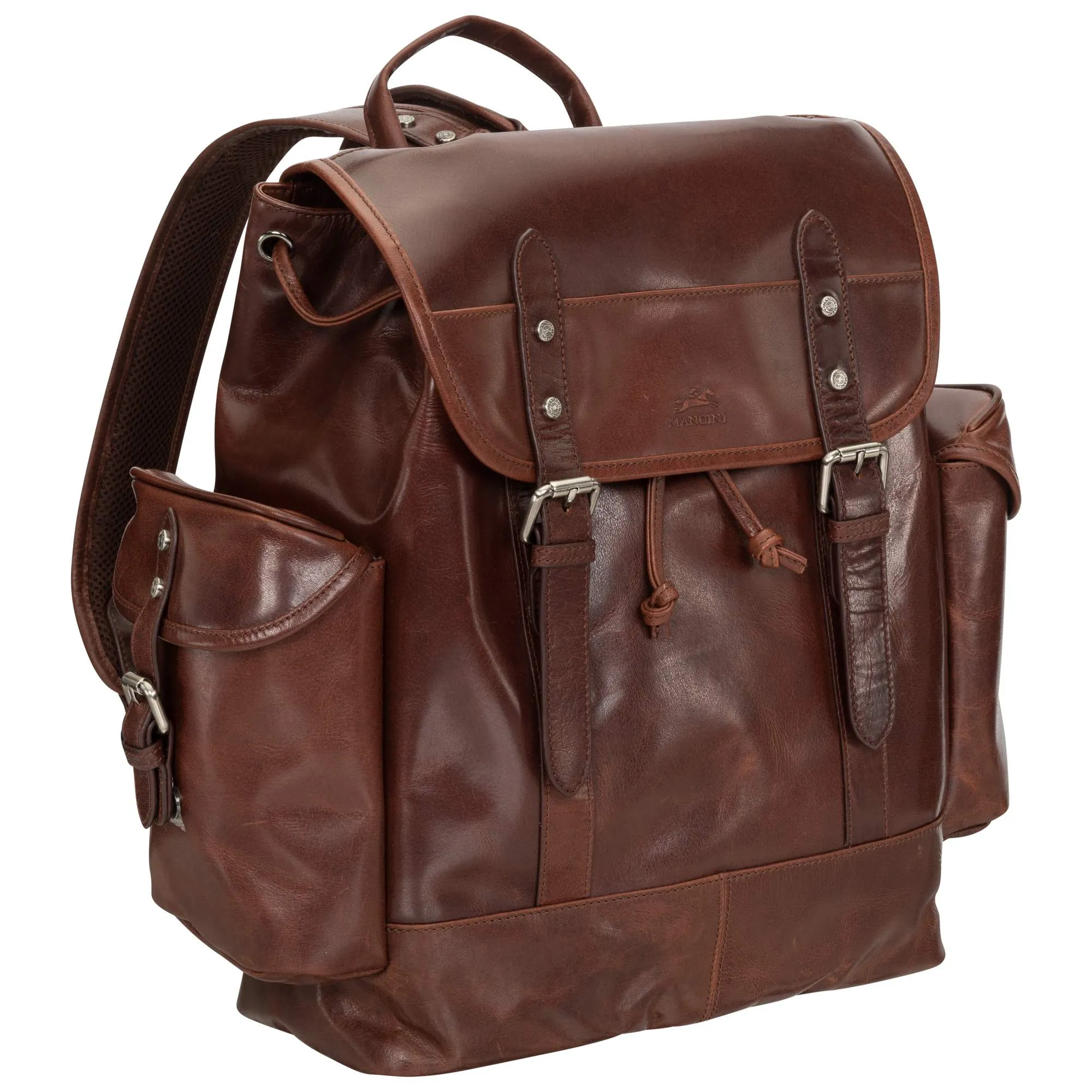 Mancini Leather Buffalo Backpack for 15.6” Laptop and Tablet