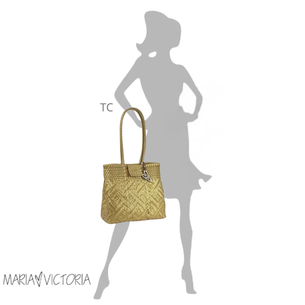 Maria Victoria | Glow Black TC | Upcycled, Handwoven, Shoulder Bag