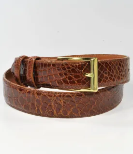 Men's Genuine Alligator Leather Belt - Brown