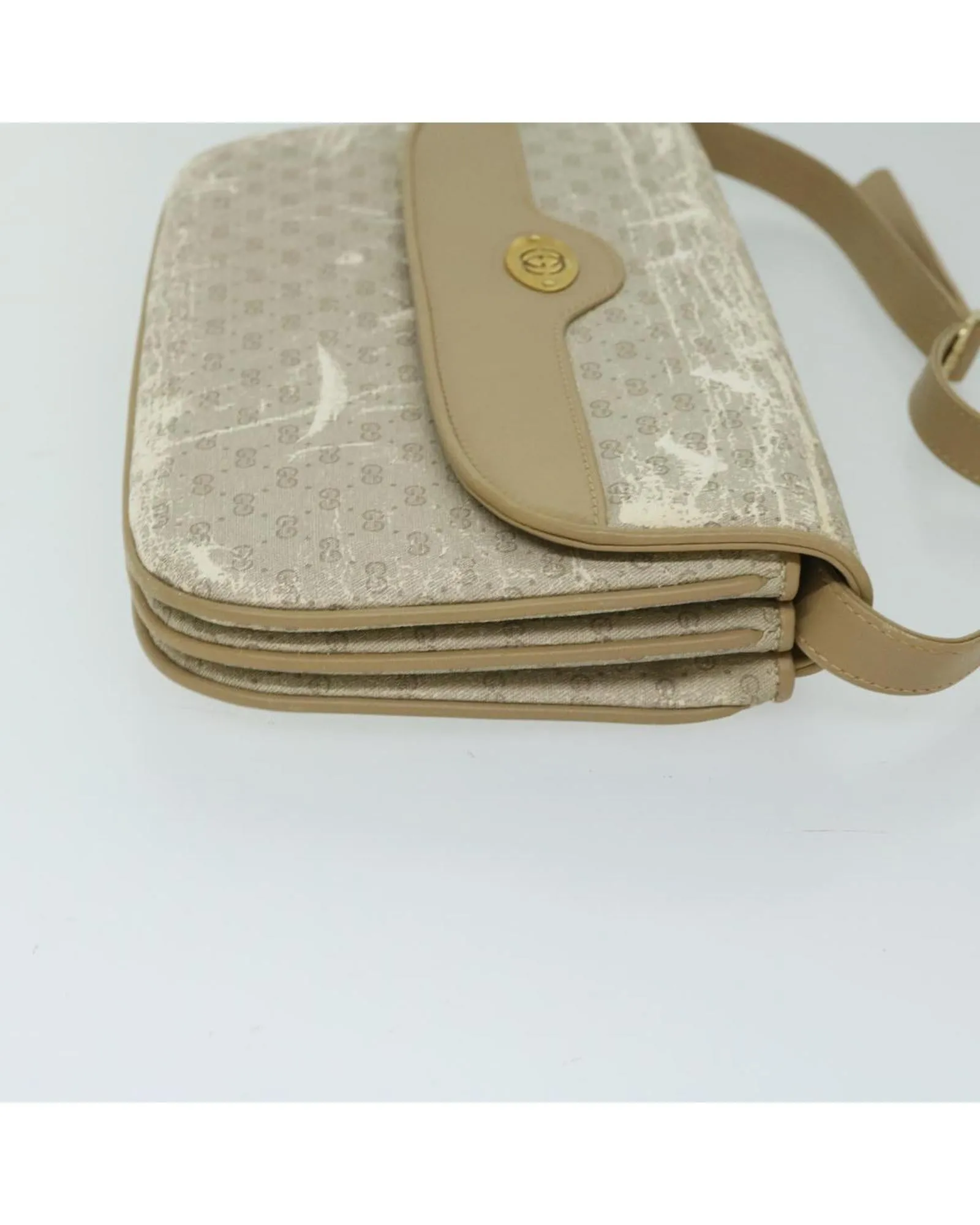 Micro GG Canvas Shoulder Bag in Beige