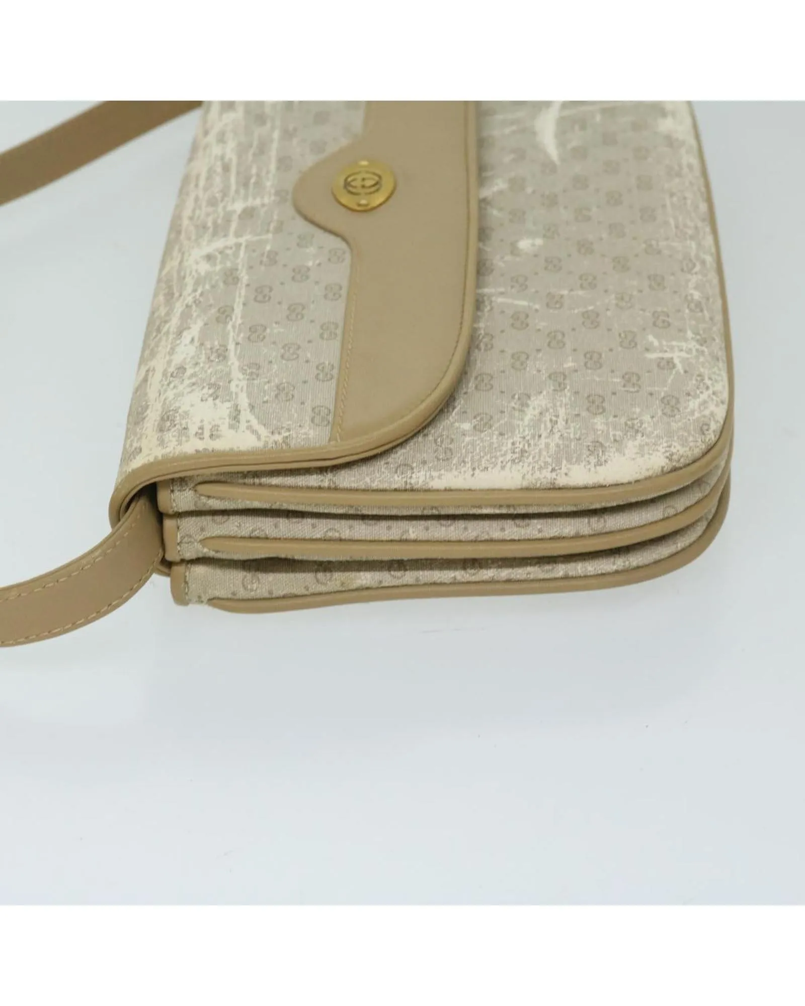 Micro GG Canvas Shoulder Bag in Beige