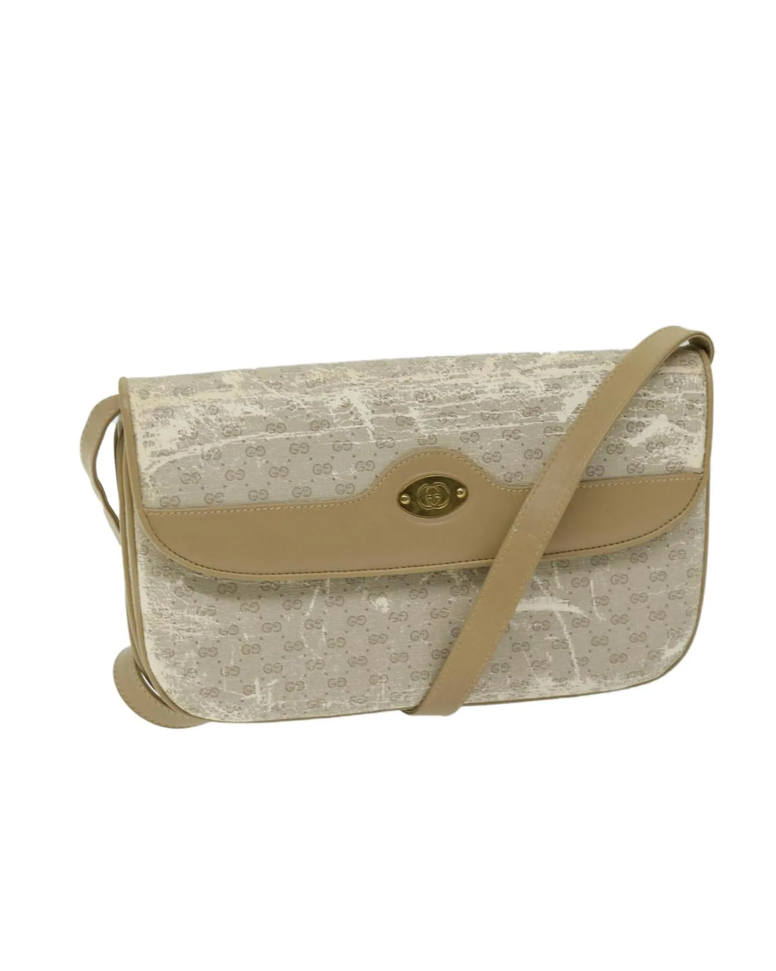 Micro GG Canvas Shoulder Bag in Beige