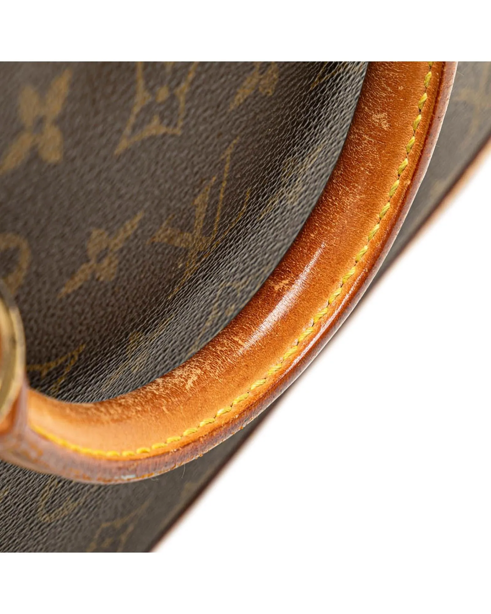 Monogram Canvas Alma PM with Leather Handles and Top Zip Closure