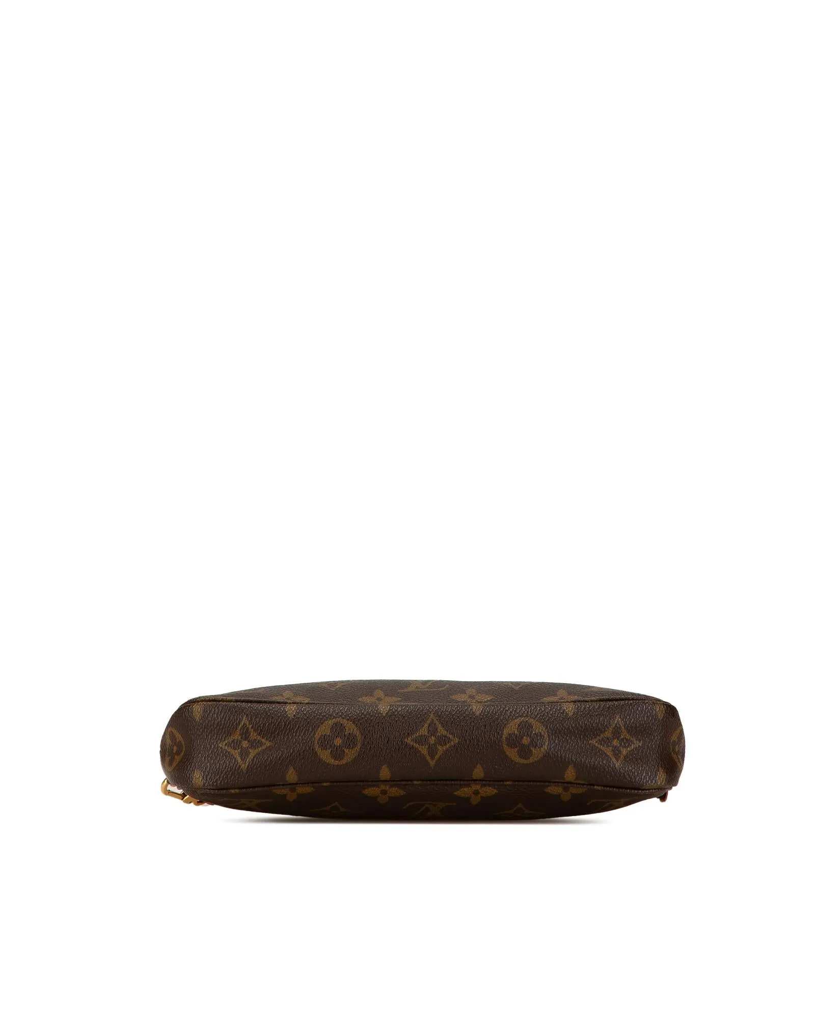 Monogram Pochette with Vachetta Leather Strap and Top Zip Closure