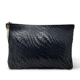 Navy Vari Weave Clutch