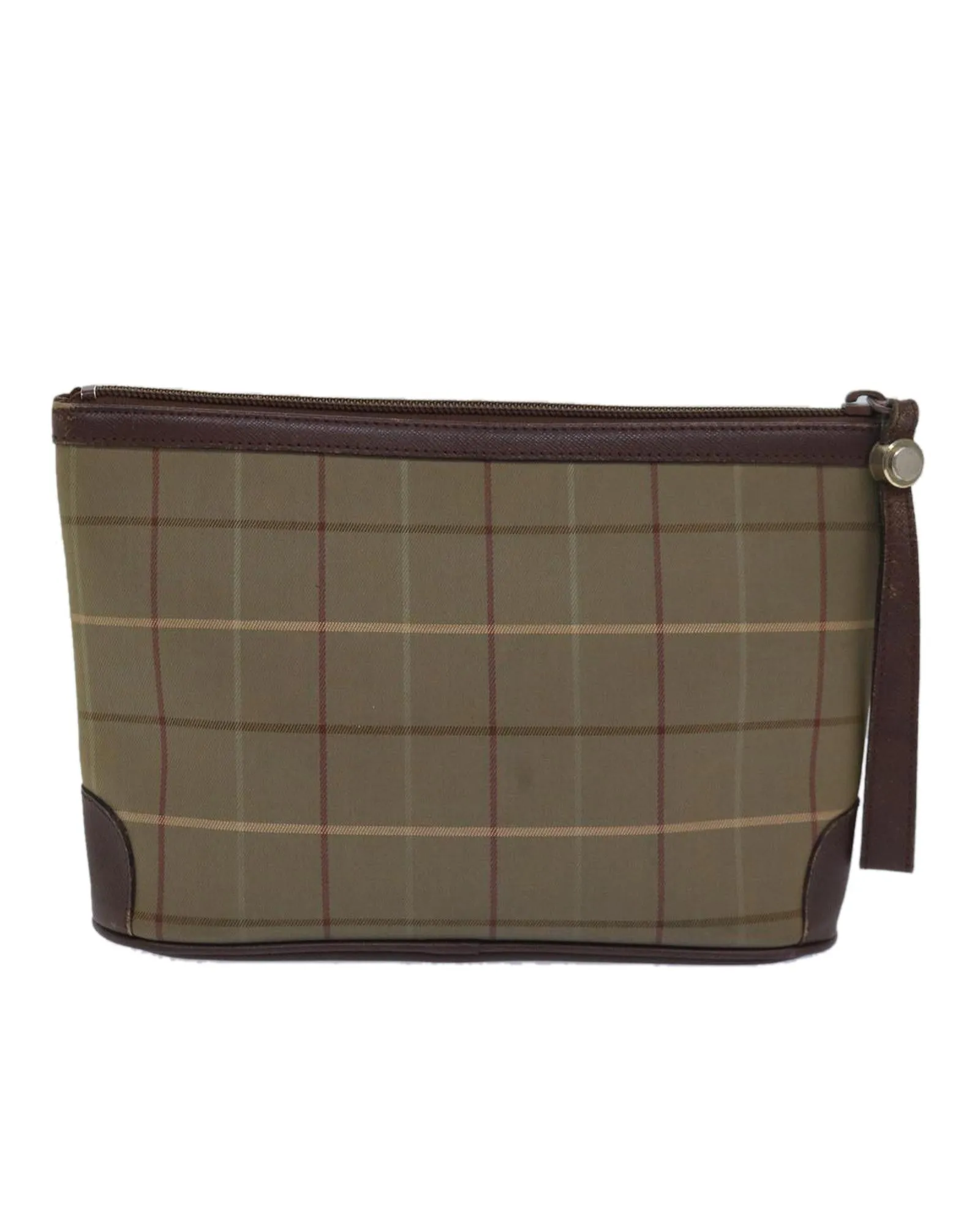 Nova Check Leather Pouch with Flap Closure