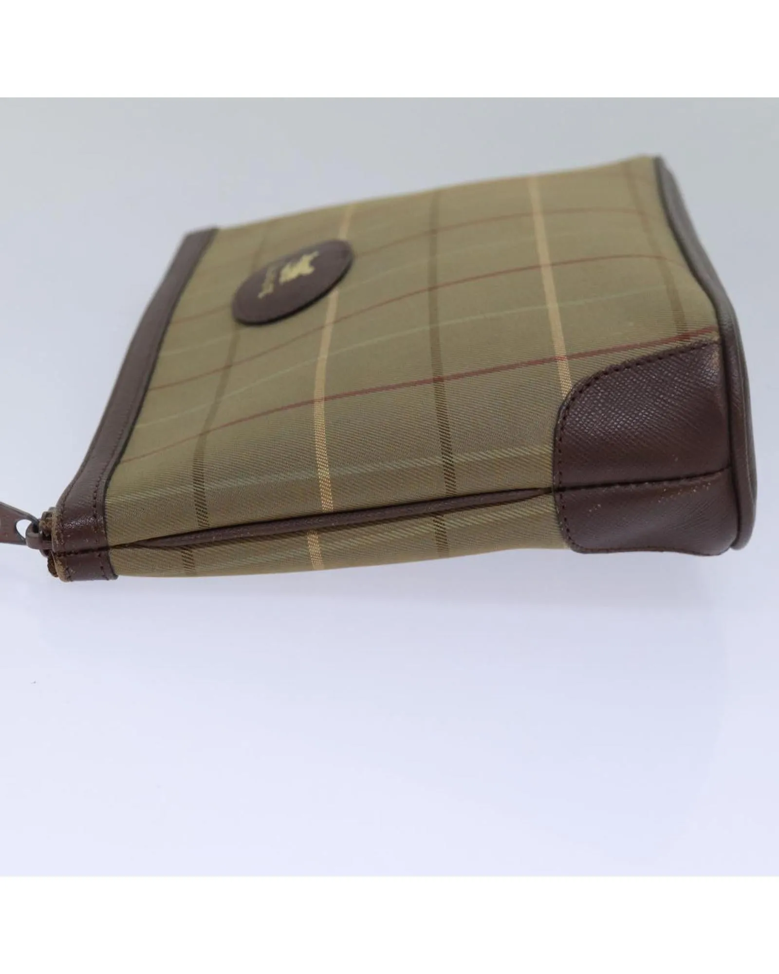 Nova Check Leather Pouch with Flap Closure