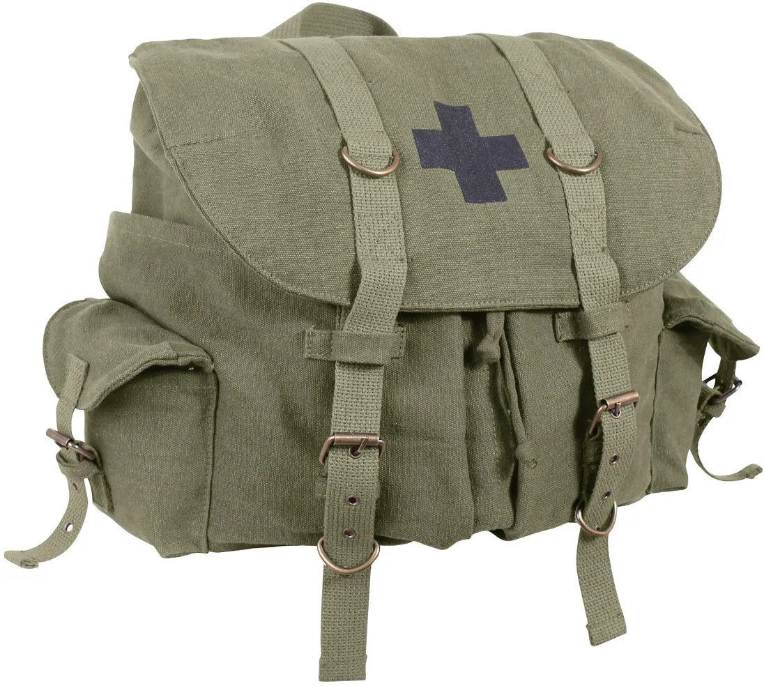 Olive Drab Compact Weekender Black Cross Medic Backpack