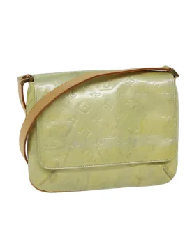 Patent Leather Shoulder Bag with Surface Rubbing and Peeling