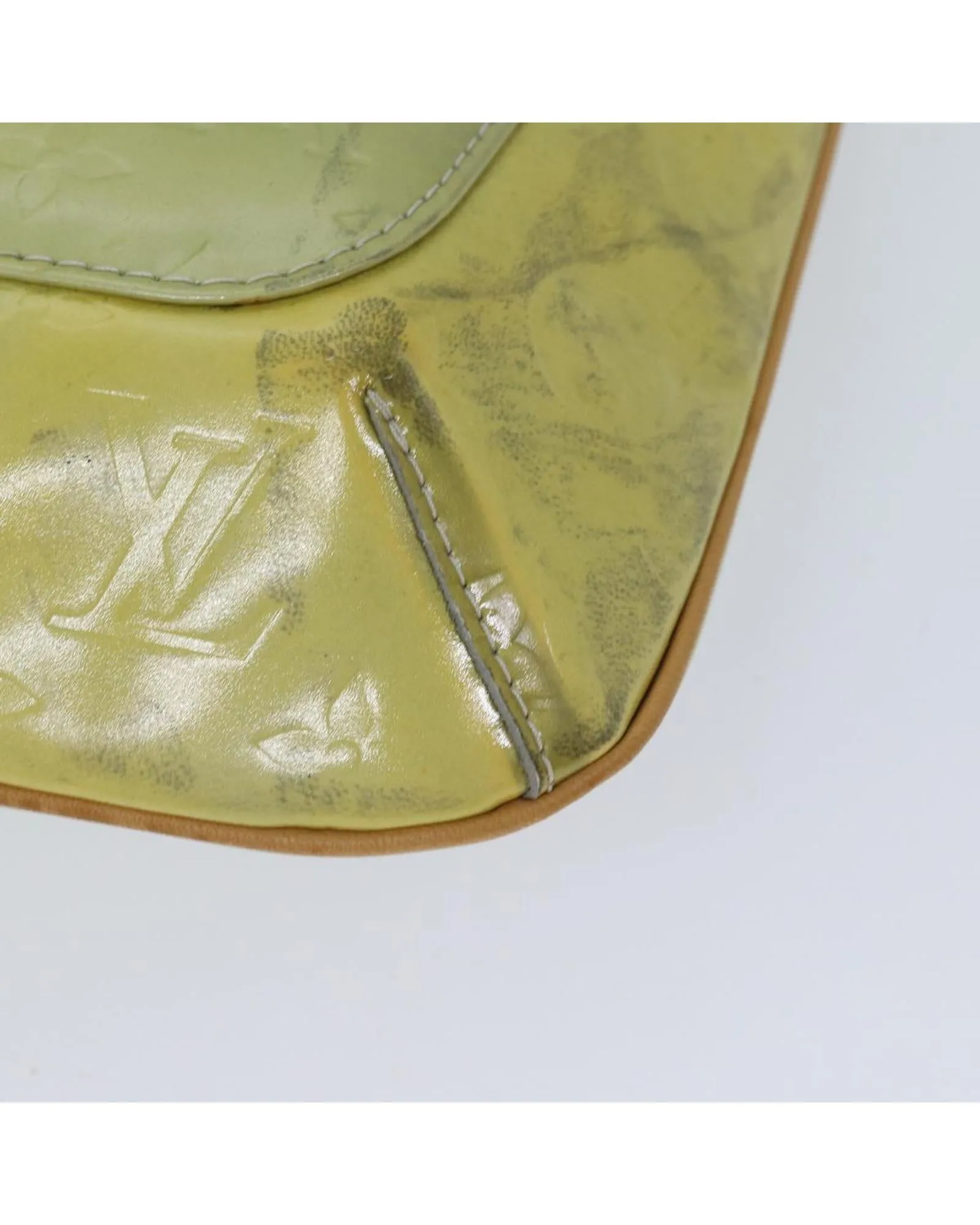 Patent Leather Shoulder Bag with Surface Rubbing and Peeling