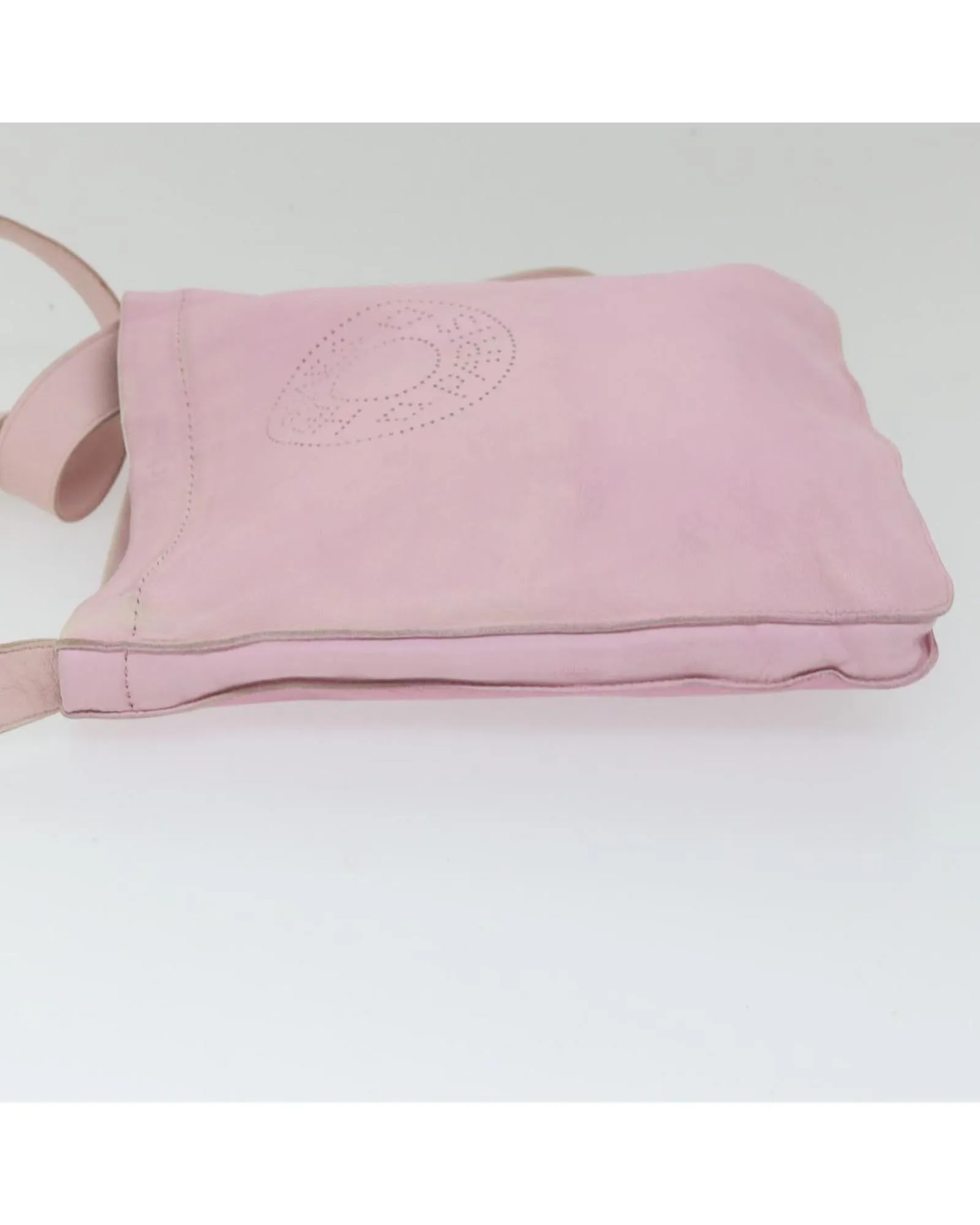 Pink Leather Shoulder Bag with Crude Cell Design