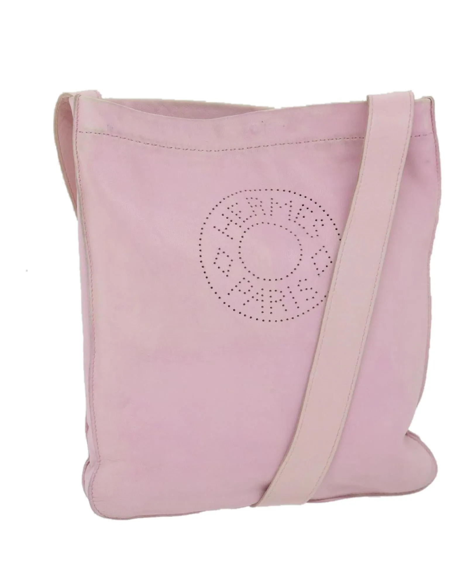 Pink Leather Shoulder Bag with Crude Cell Design