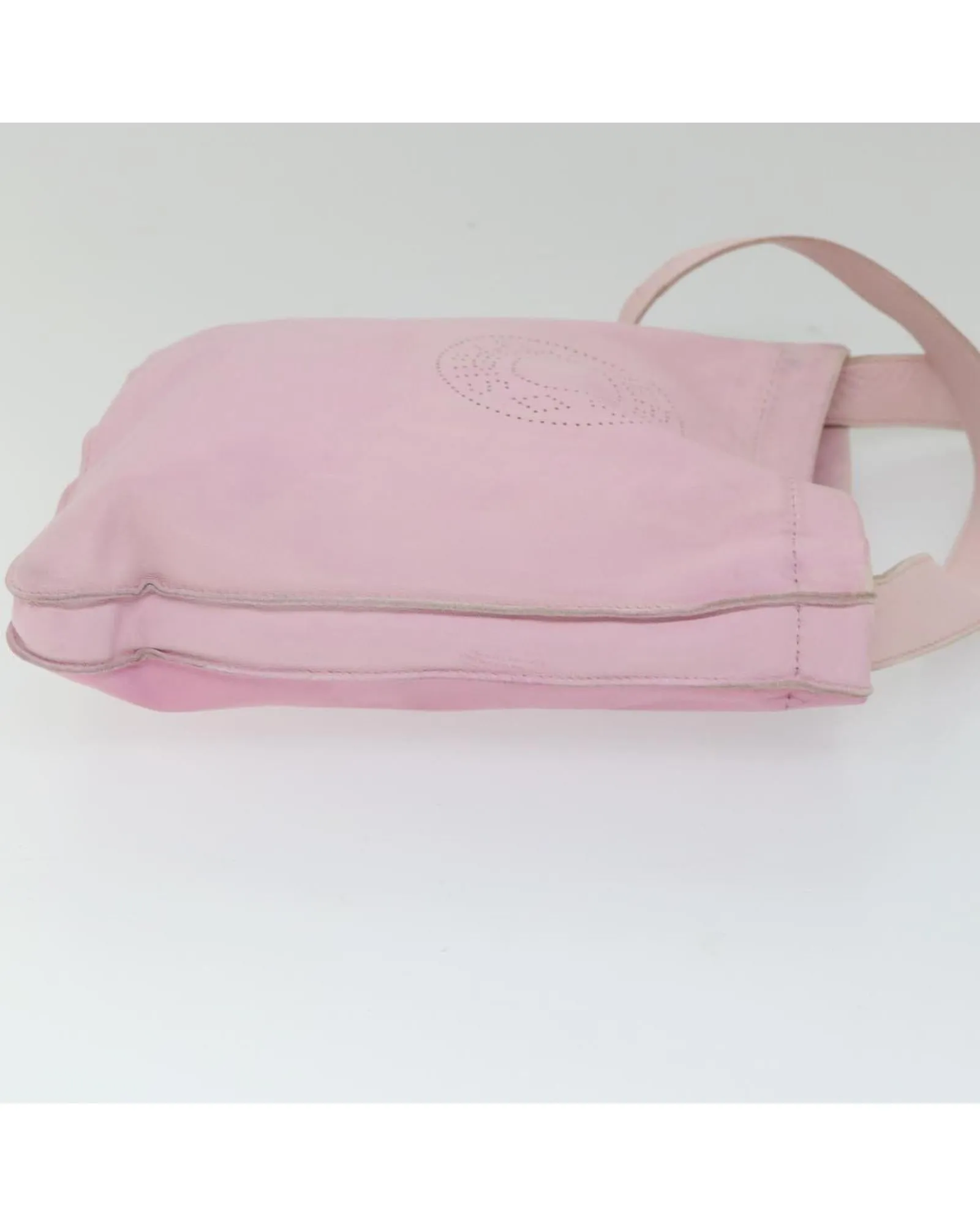 Pink Leather Shoulder Bag with Crude Cell Design