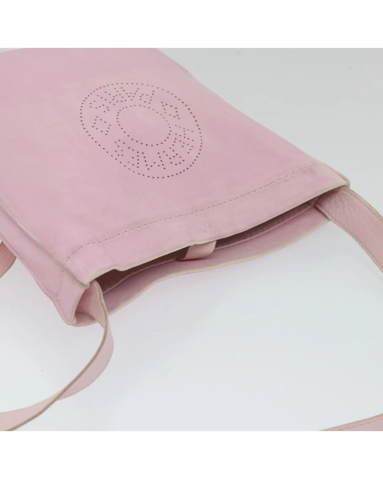 Pink Leather Shoulder Bag with Crude Cell Design