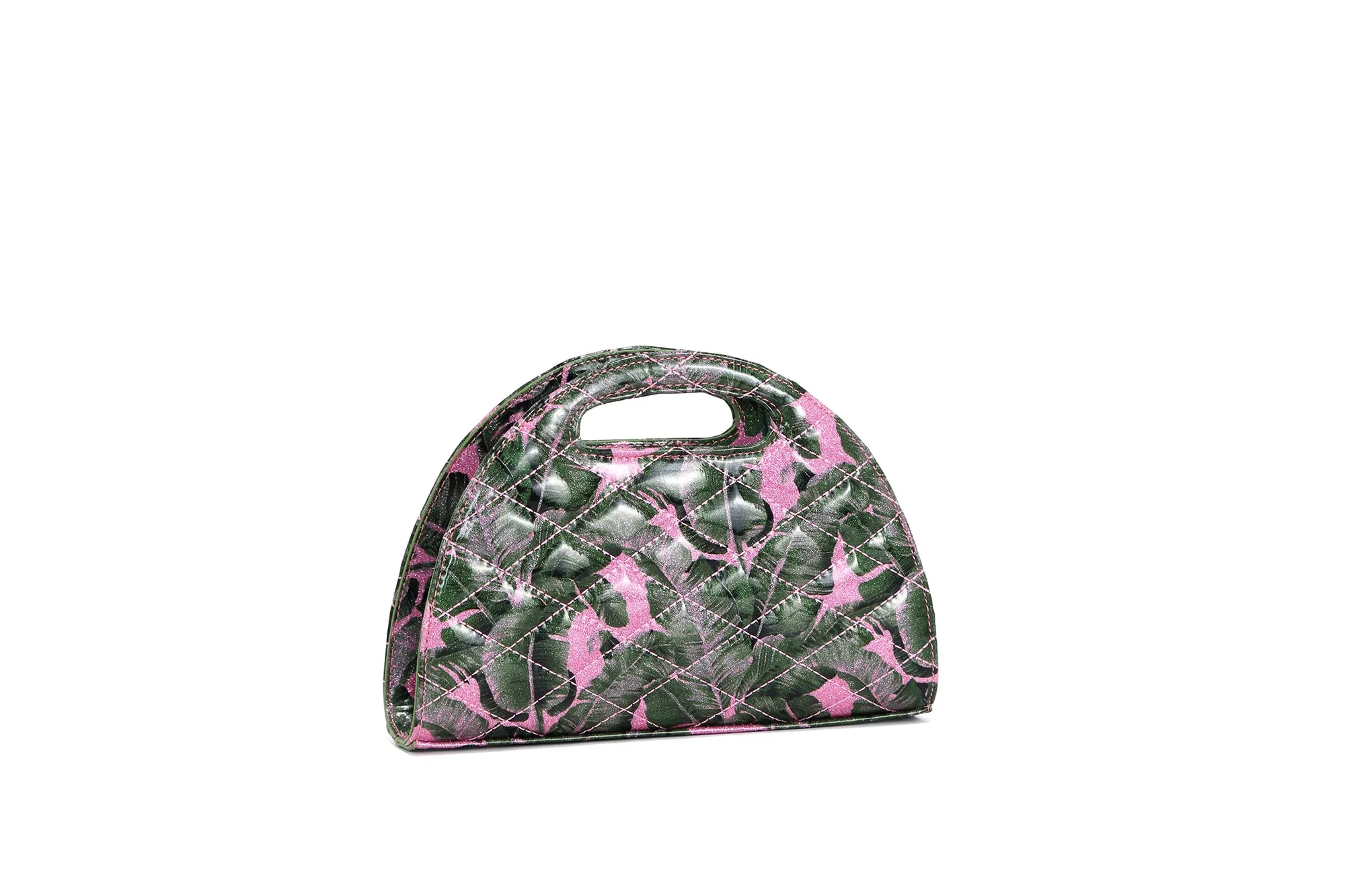 Pink Palm Sparkle - Half Moon Tiny Tote