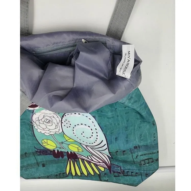 Printed Adorable Owls Canvas Tote Bag V2