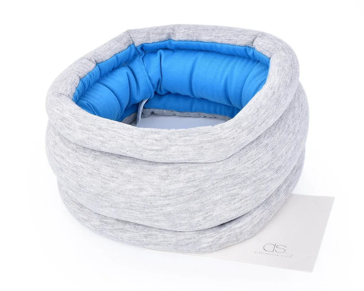 Reversible Ostrich Travel Pillow - Gray and Blue