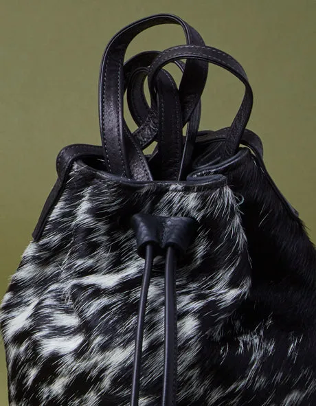 Salt & Pepper Pony Hair Bucket Bag