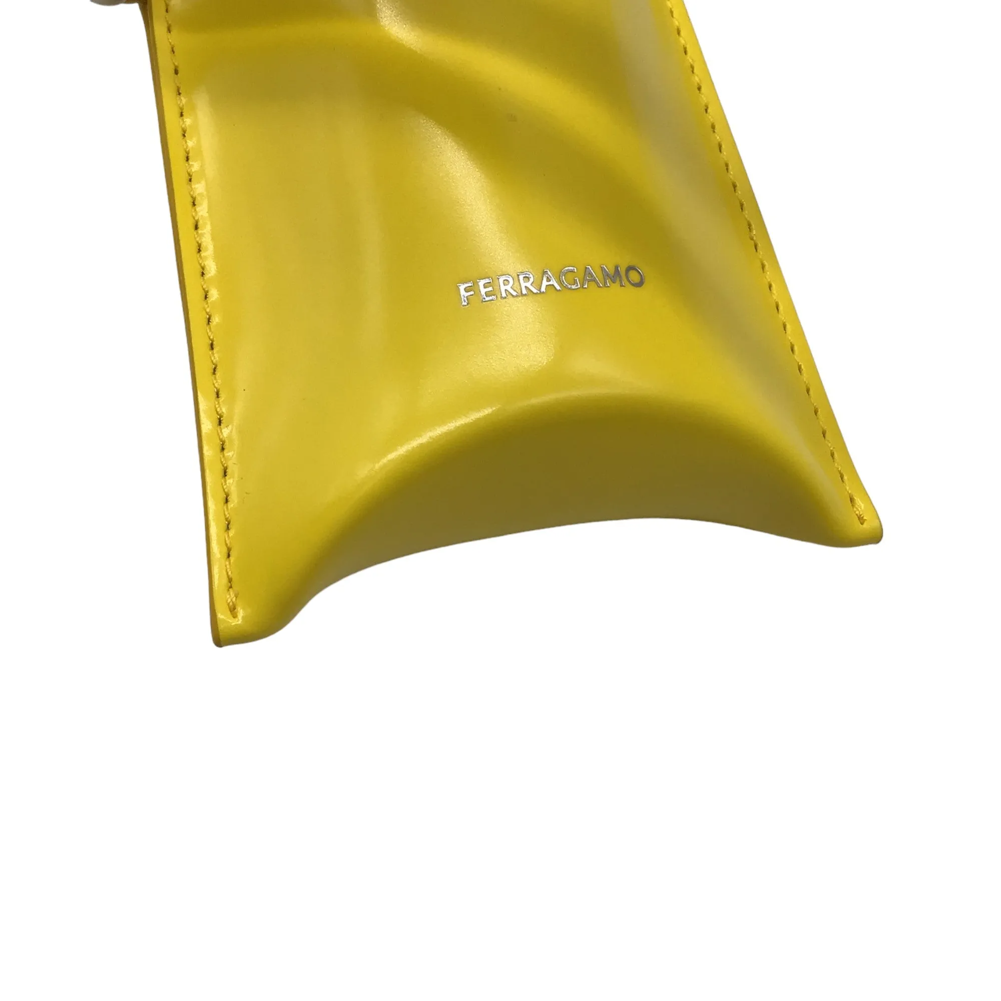 Salvatore Ferragamo Yellow Leather Pouch on Strap