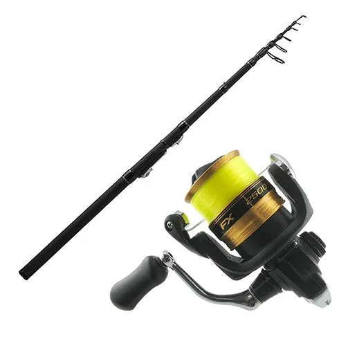 Silstar Rambler 5'6" Telescopic Rod   Shimano FX 2500FC Reel Travel Combo