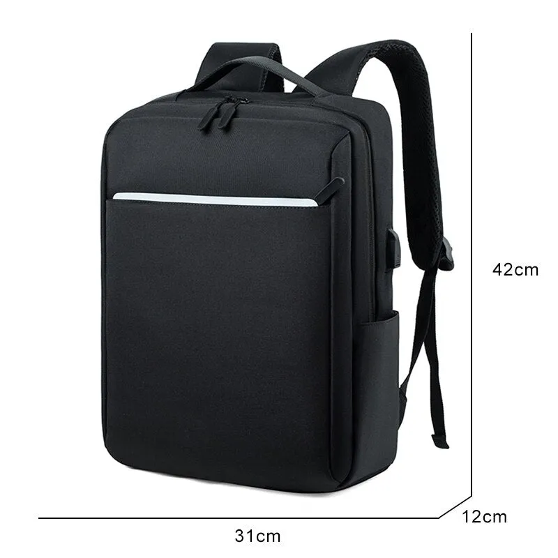 Simple Business Style Men's Backpacks for 15.6 Inches