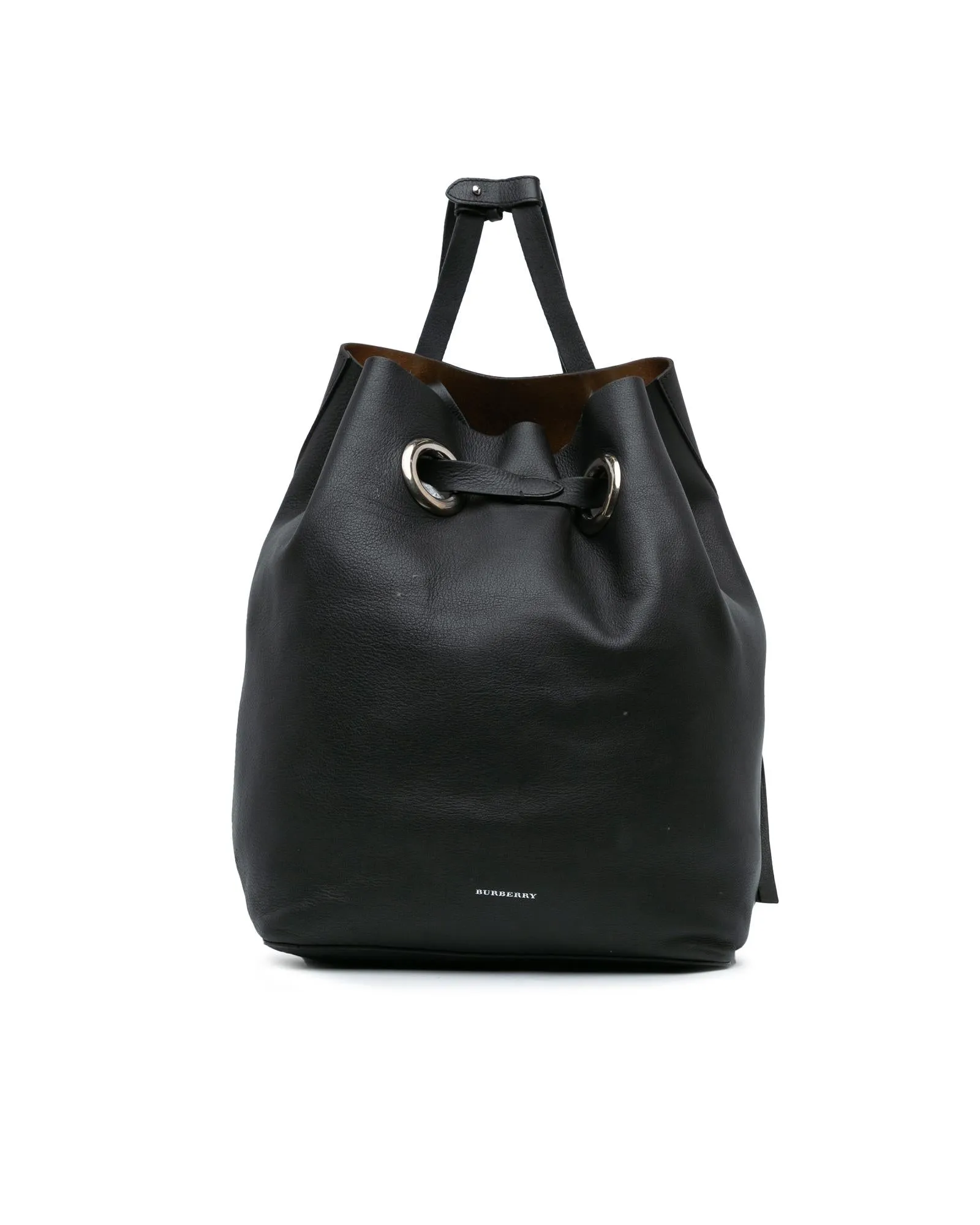 Small Leather Grommet Drawstring Backpack with Adjustable Straps