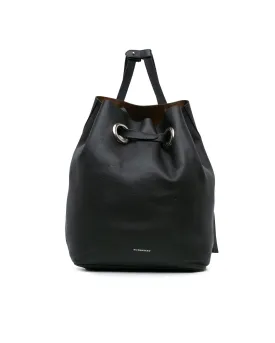 Small Leather Grommet Drawstring Backpack with Adjustable Straps