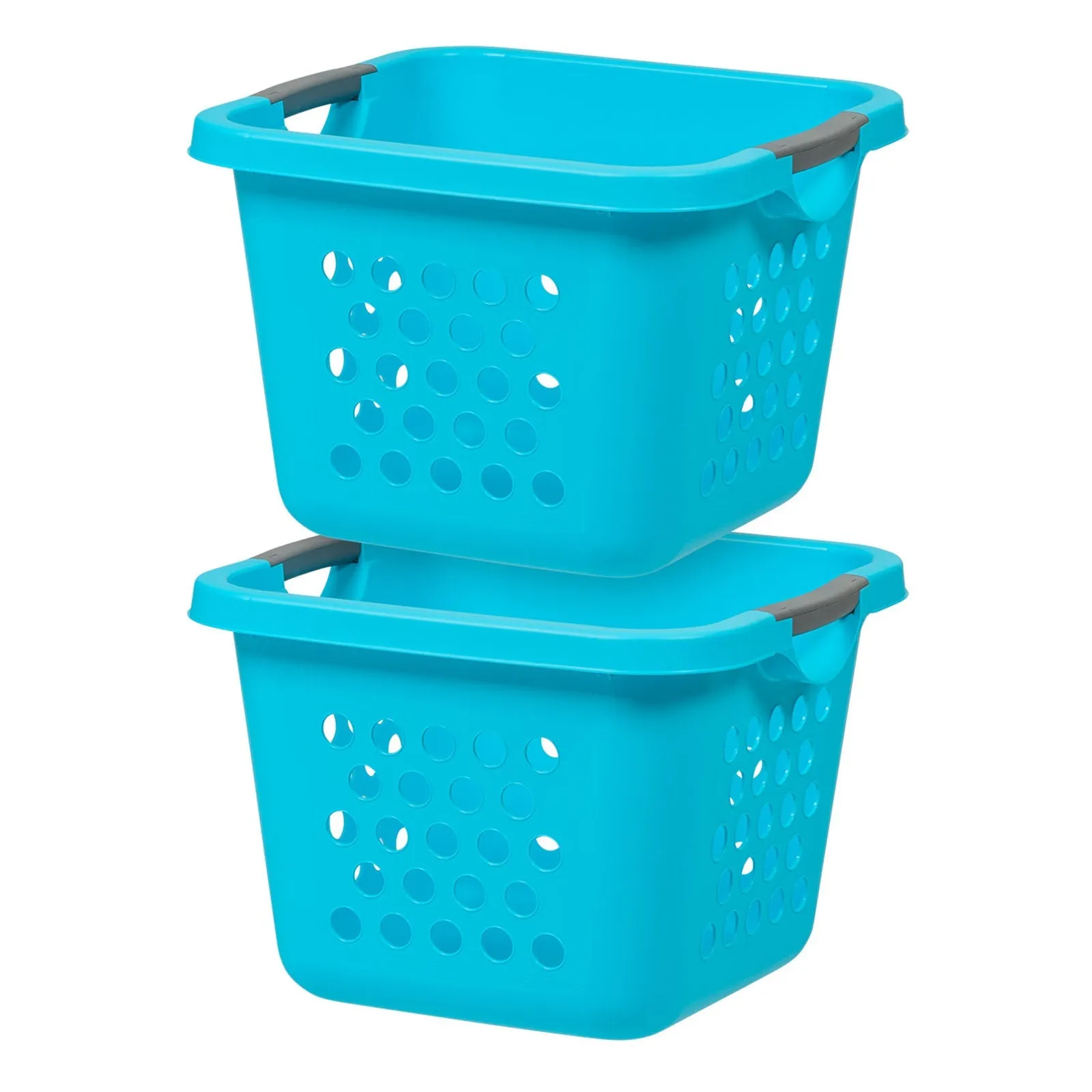 Square Laundry Basket, Laundry Organizer for the Closet, Dorm, Laundry Room and Bedroom, Small, Tall Laundry Storage - Medium, Teal, 2 Pack