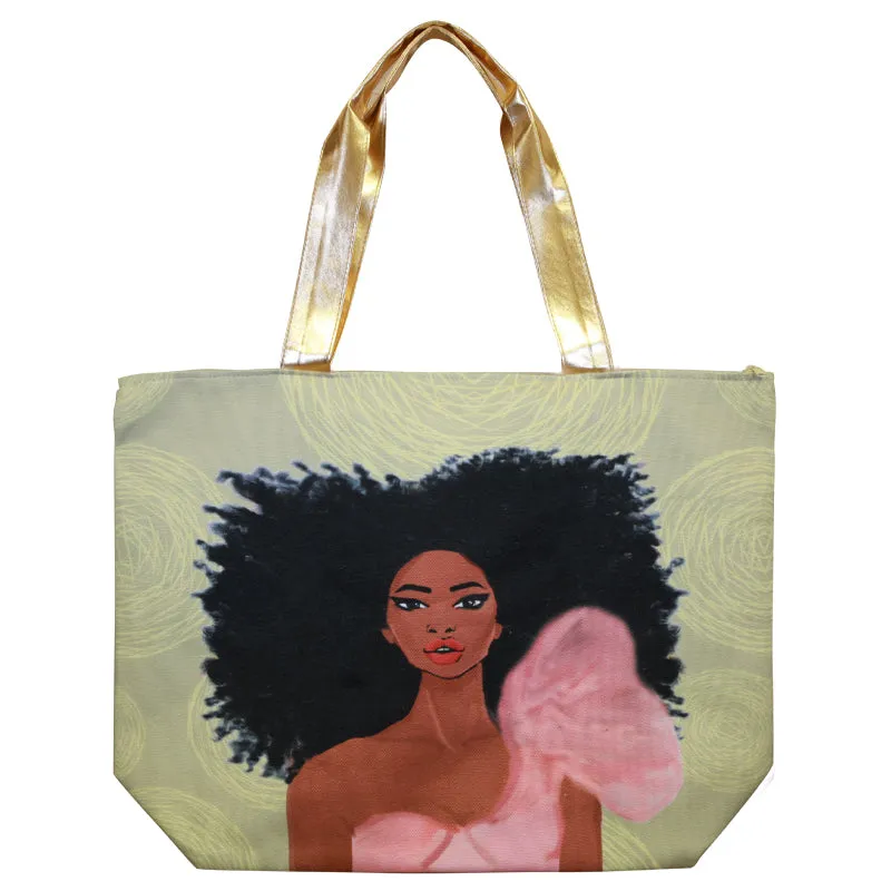 STRONG GIRL CANVAS HANDBAG